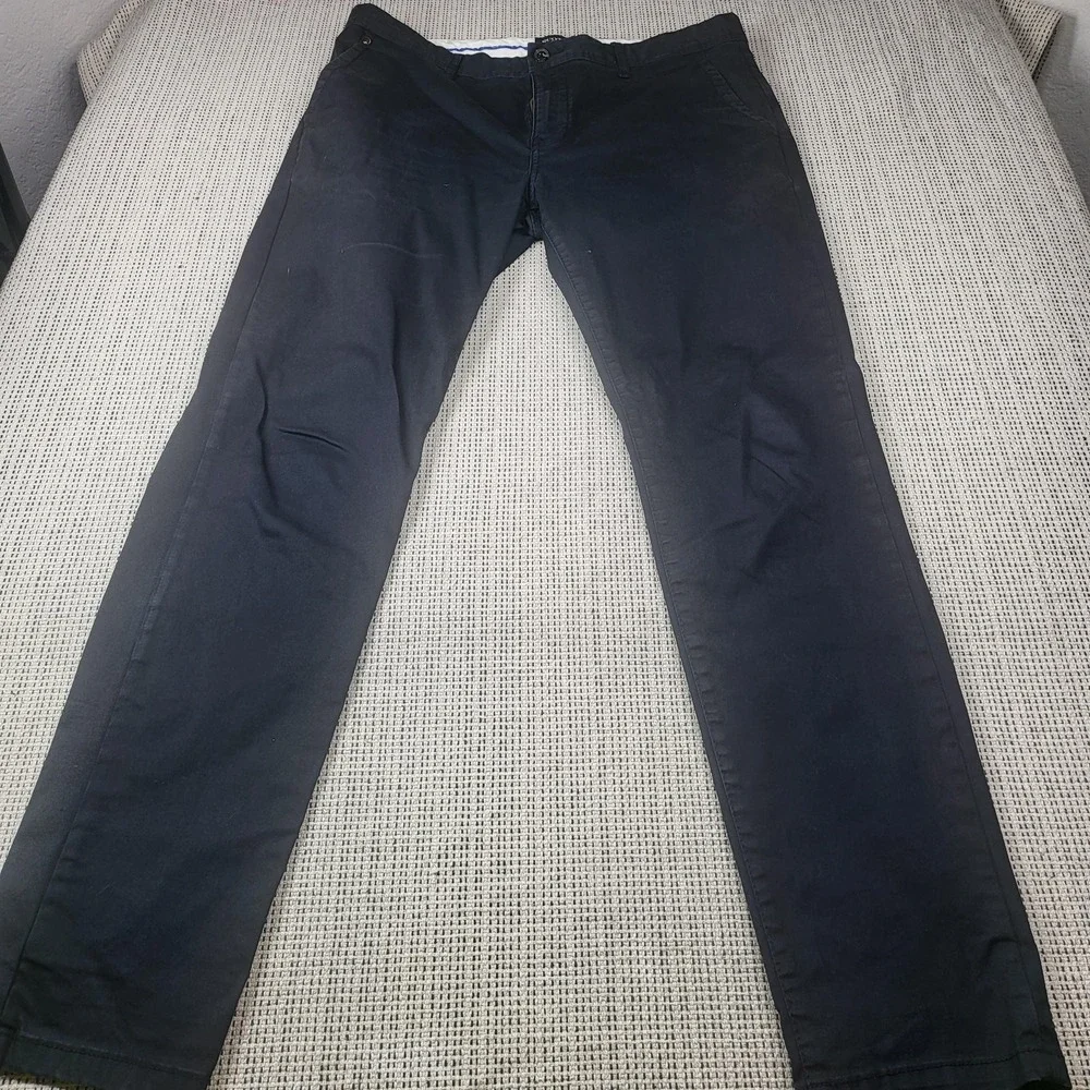 Scotch & Soda Pants Mens 33x32 Black Mott Chino Slim Straight Leg Casual - Picture 2 of 10